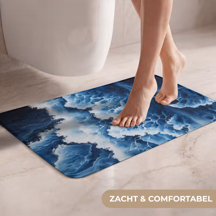 WC Mat - Golven - Blauw - Schuim — 7