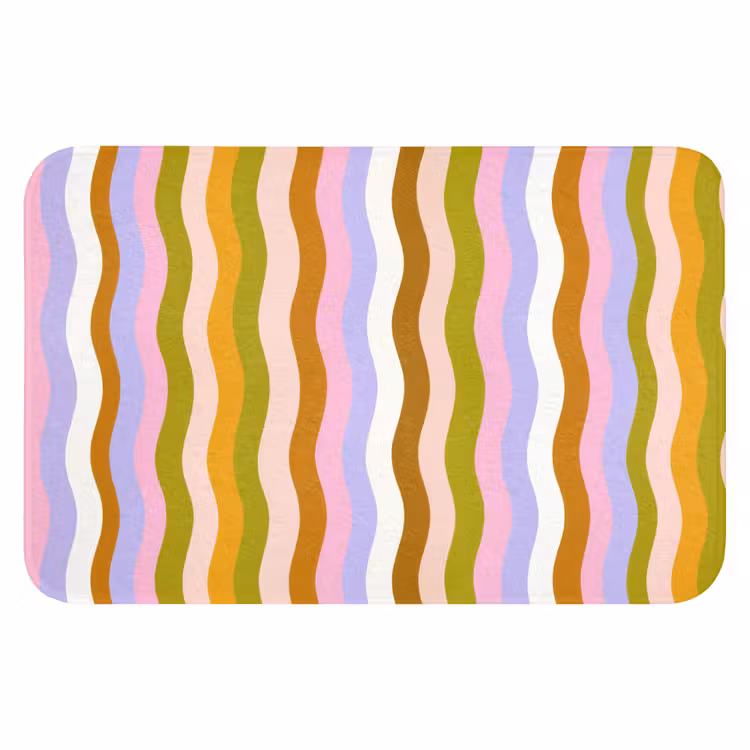 WC Mat - lijnen - Golven - Pastelkleuren - Patroon — 1
