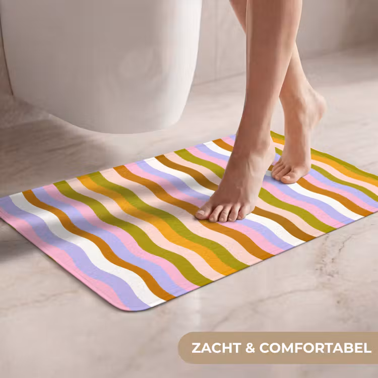 WC Mat - lijnen - Golven - Pastelkleuren - Patroon — 7
