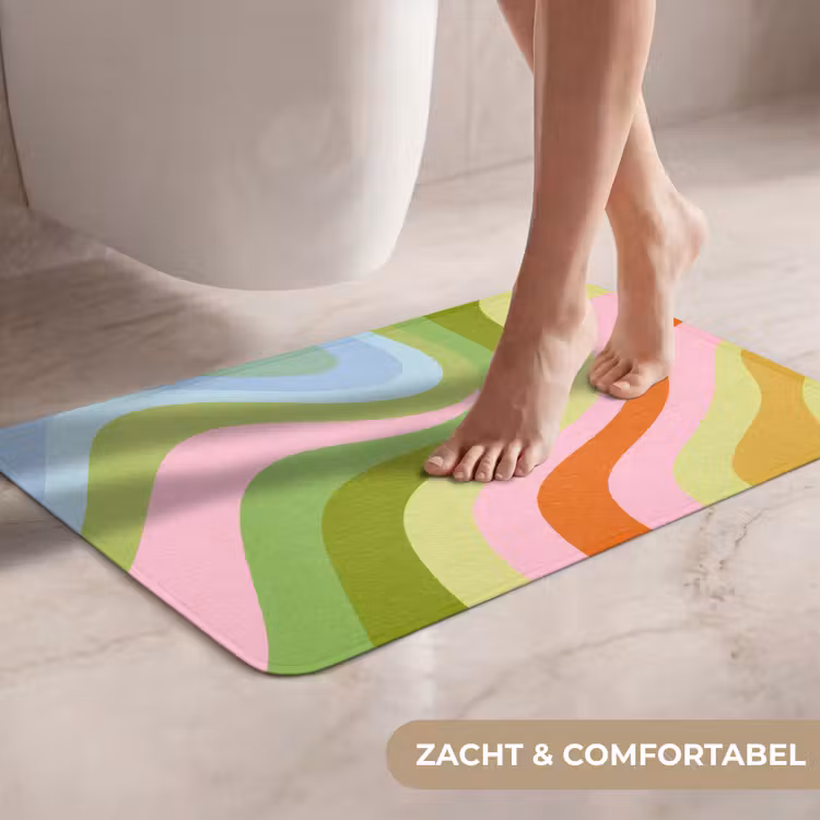 WC Mat - Lijnen - Pasteltinten - Golvend — 7