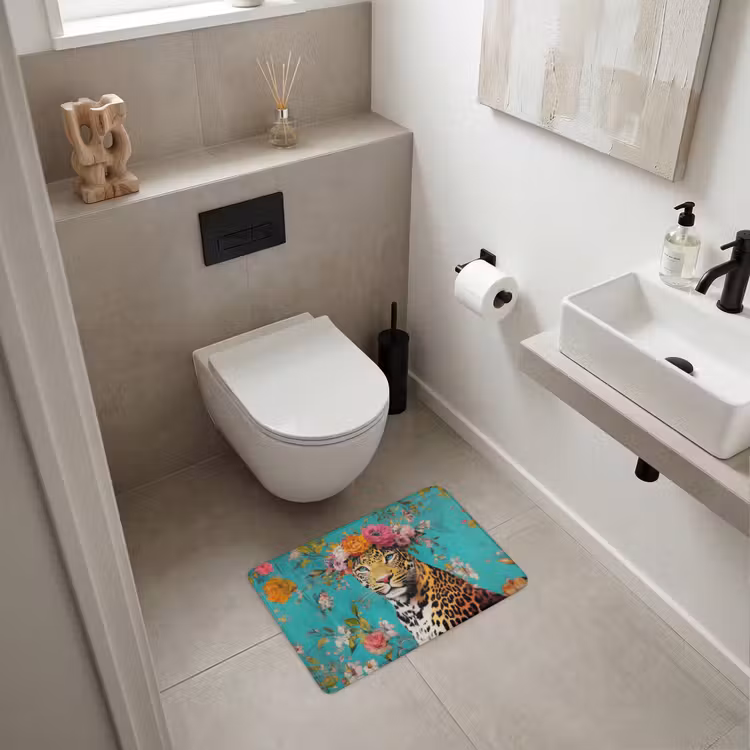 WC Mat - Luipaard - Bloemen - Kroon — 6