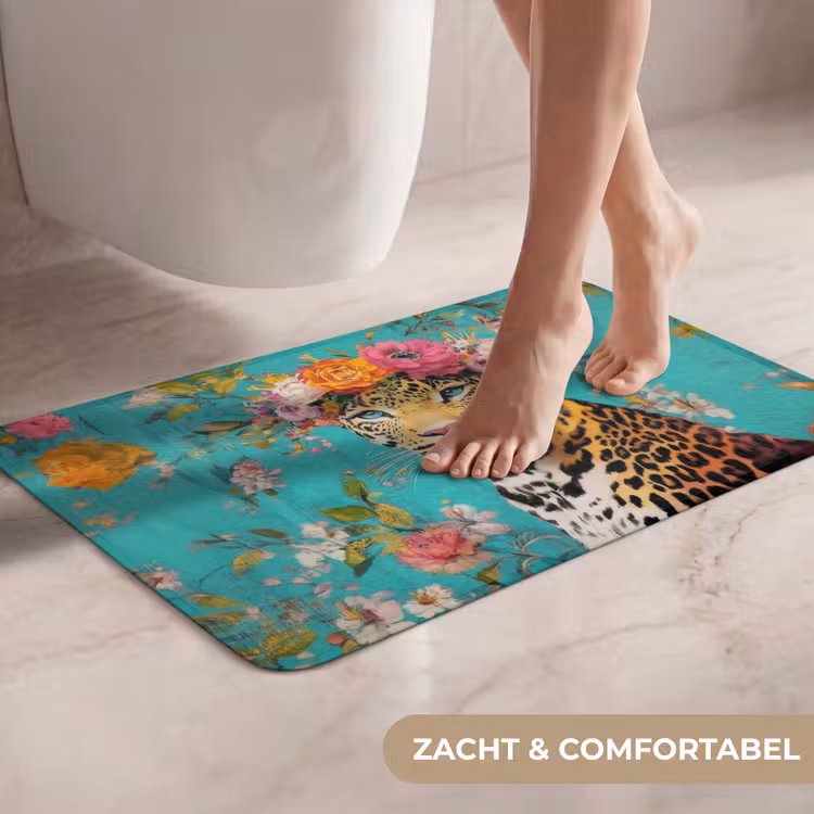 WC Mat - Luipaard - Bloemen - Kroon — 7