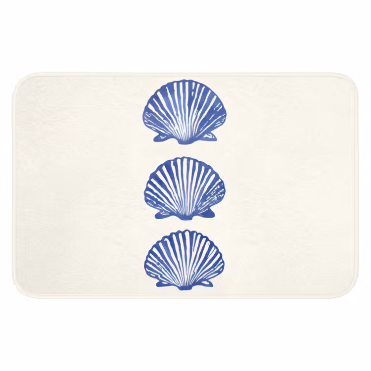 WC Mat - Schelpen - Blauw - Patroon — 1