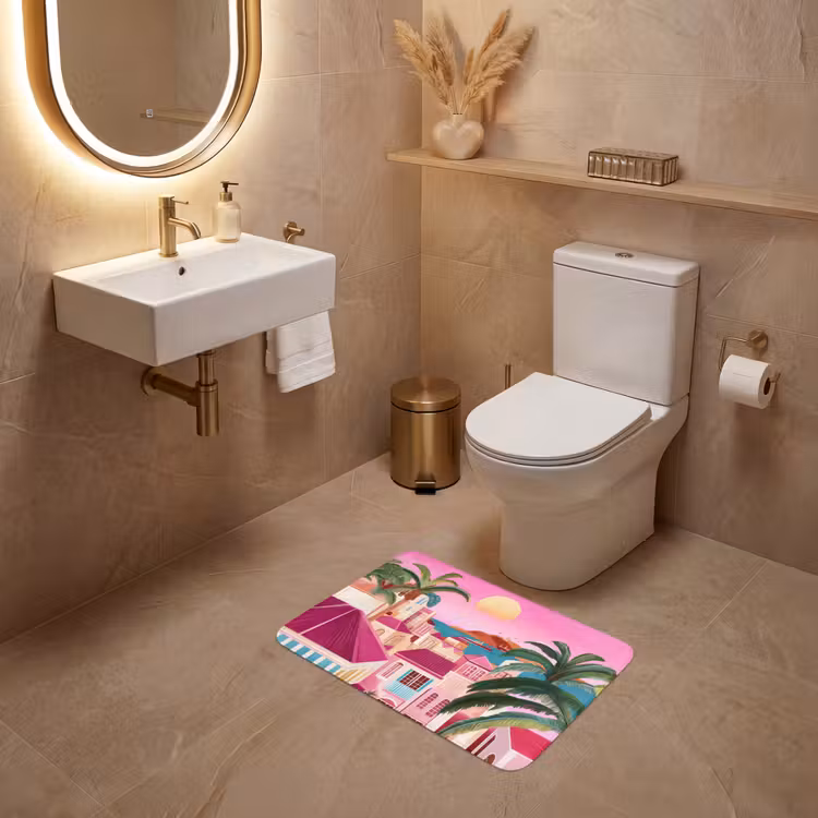 WC Mat - Stad - Roze - Palmbomen — 4
