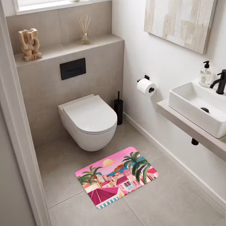 WC Mat - Stad - Roze - Palmbomen — 6