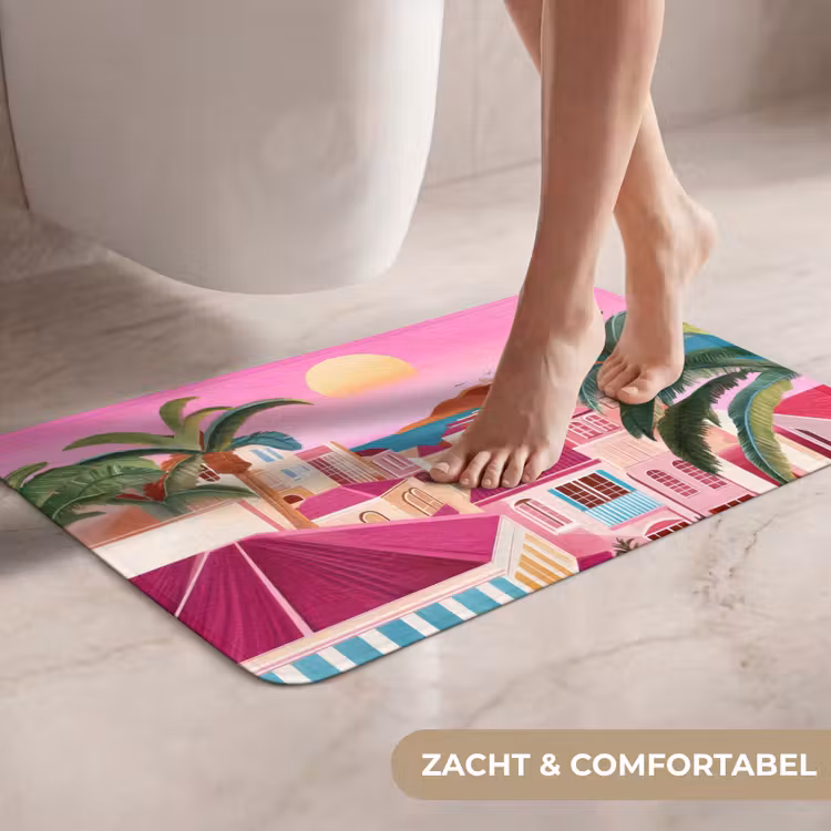 WC Mat - Stad - Roze - Palmbomen — 7
