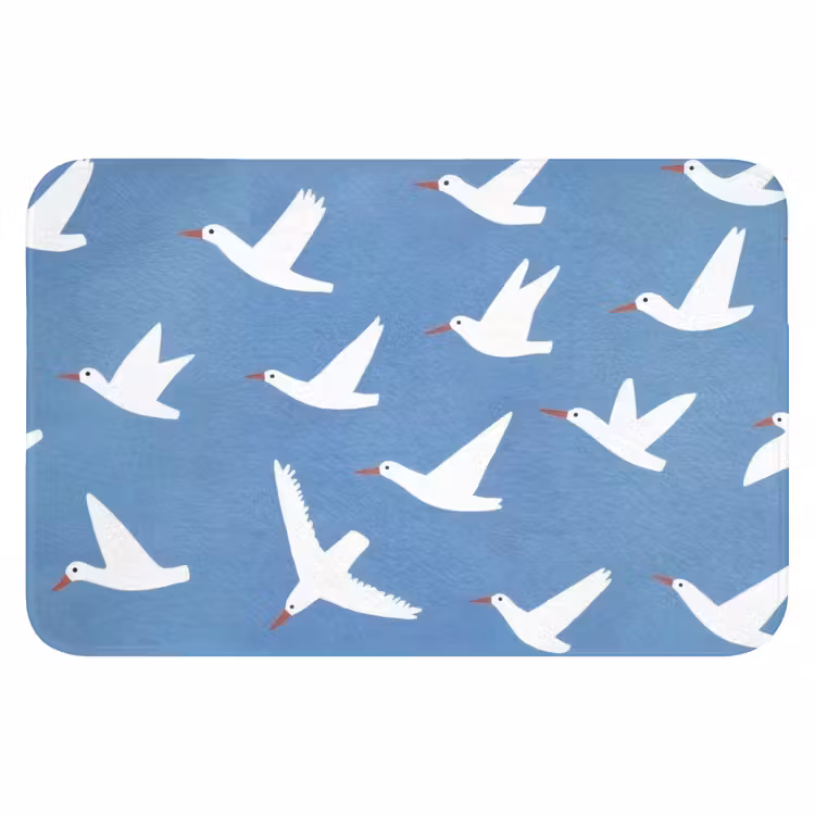 WC Mat - Vogels - Wit - Patroon — 1