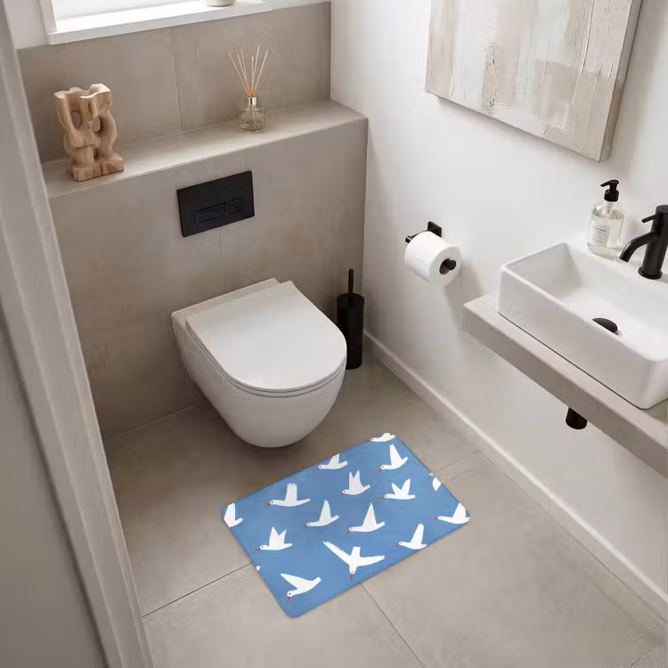 WC Mat - Vogels - Wit - Patroon — 6