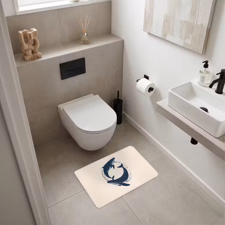 WC Mat - Walvissen - Spetters - Cirkel - Donkerblauw — 6