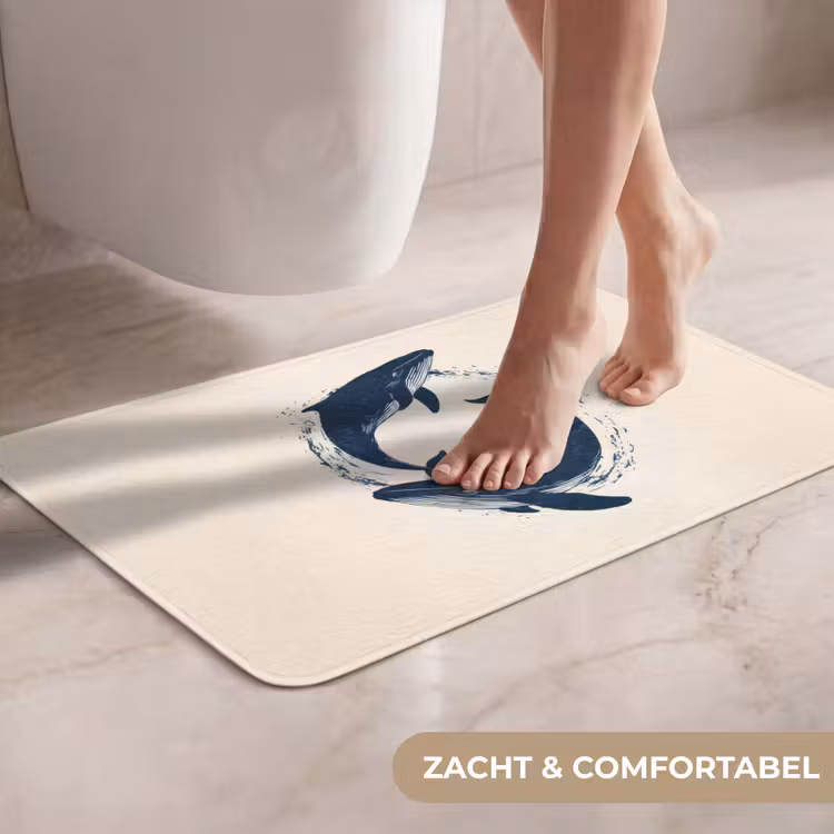 WC Mat - Walvissen - Spetters - Cirkel - Donkerblauw — 7