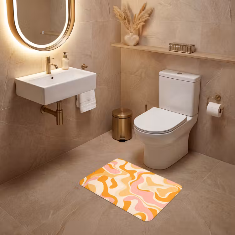 WC Mat - Abstract - Golvend - Oranje — 4