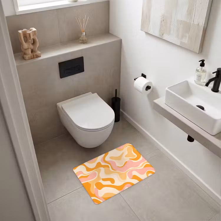 WC Mat - Abstract - Golvend - Oranje — 6