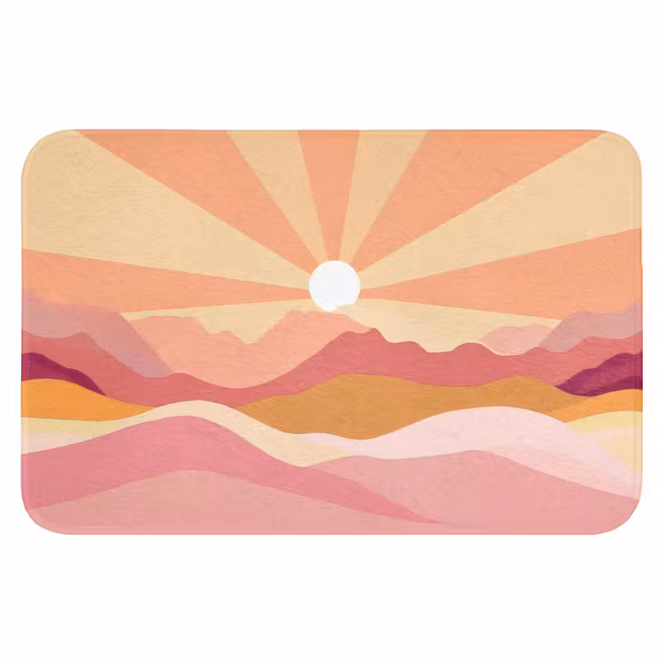WC Mat - Bergen - Abstract - Zonnestralen - Roze — 1