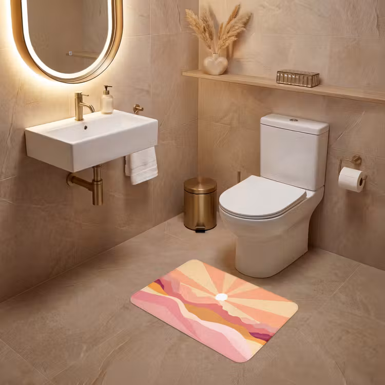 WC Mat - Bergen - Abstract - Zonnestralen - Roze — 4