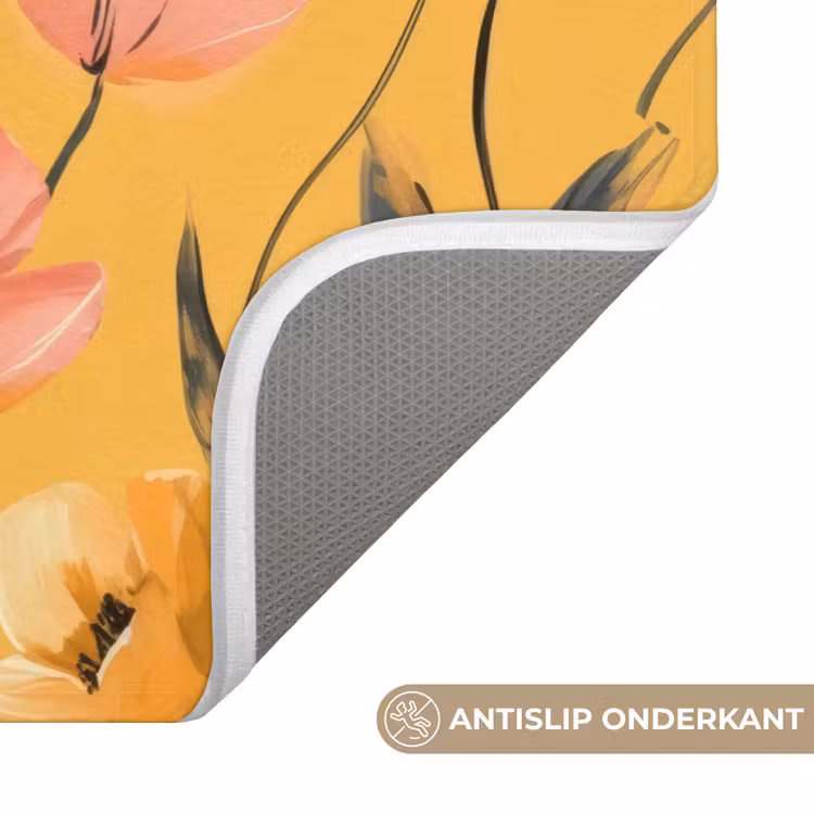 WC Mat - Bloemen - Geschilderd - Geel — 3