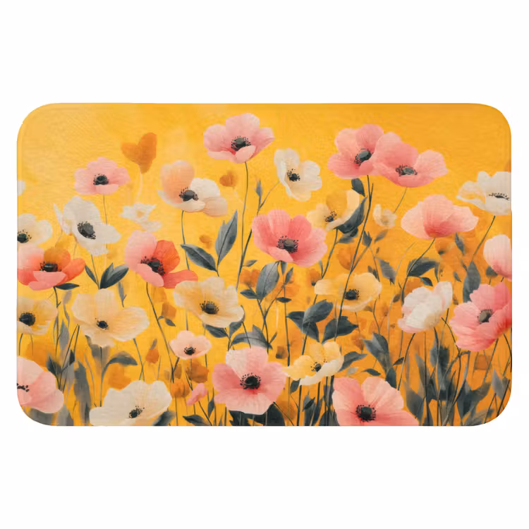 WC Mat - Bloemen - Veld - Geel — 1