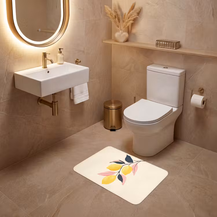 WC Mat - Citroenen - Felgeel - Tak - Bladeren — 4