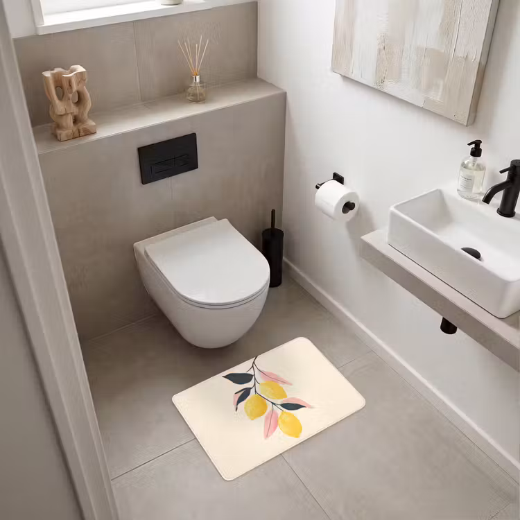 WC Mat - Citroenen - Felgeel - Tak - Bladeren — 6