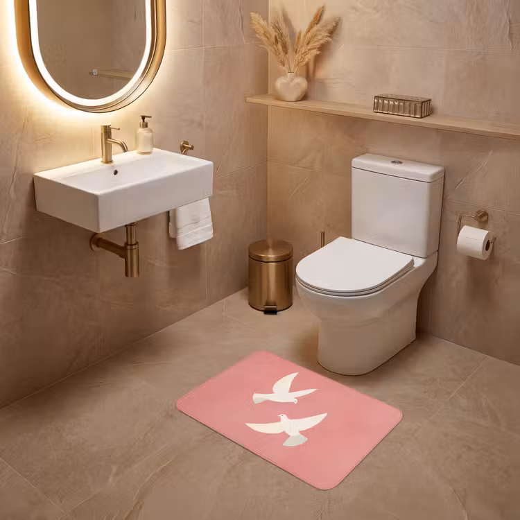 WC Mat - Duiven - Wit - Sierlijk — 4