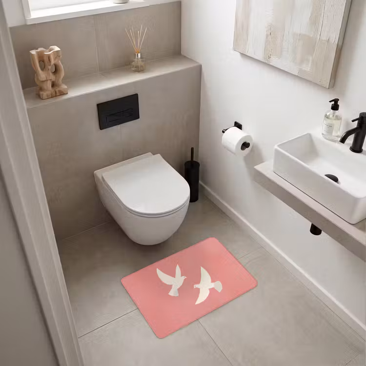 WC Mat - Duiven - Wit - Sierlijk — 6