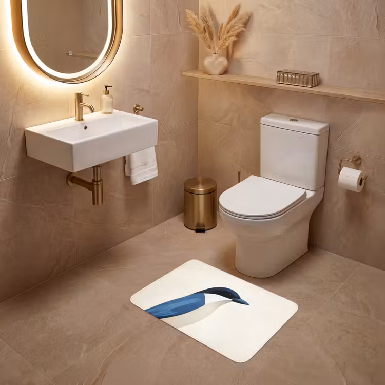 WC Mat - Illustratie - Blauw - Vogel — 4