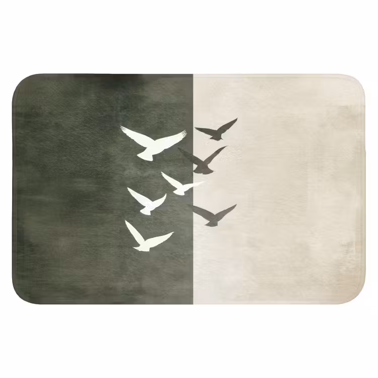 WC Mat - Japandi - Vogel - Groen — 1