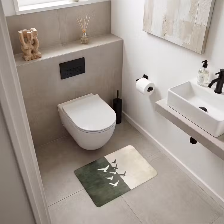 WC Mat - Japandi - Vogel - Groen — 6