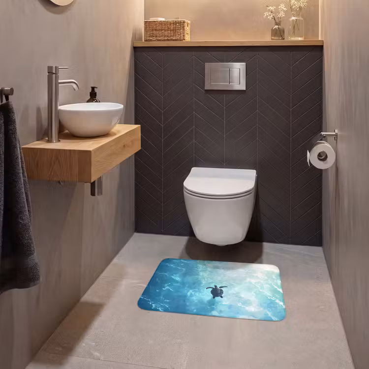 WC Mat - Schildpad - Zee - Blauw - Schittering — 2