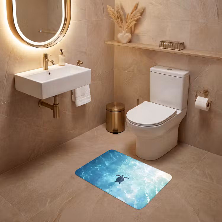 WC Mat - Schildpad - Zee - Blauw - Schittering — 4