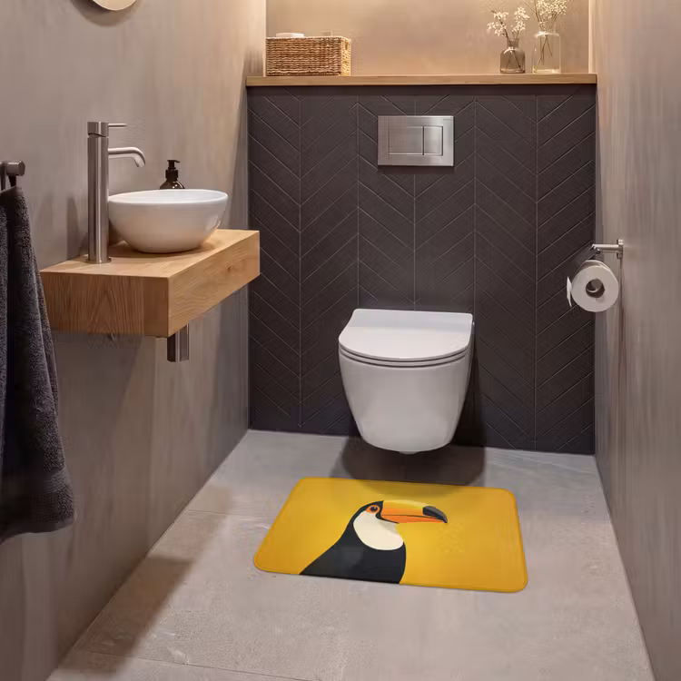 WC Mat - Toekan - Minimalistisch - Snavel - Oranje — 2