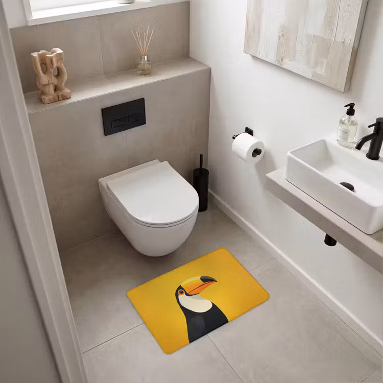 WC Mat - Toekan - Minimalistisch - Snavel - Oranje — 6