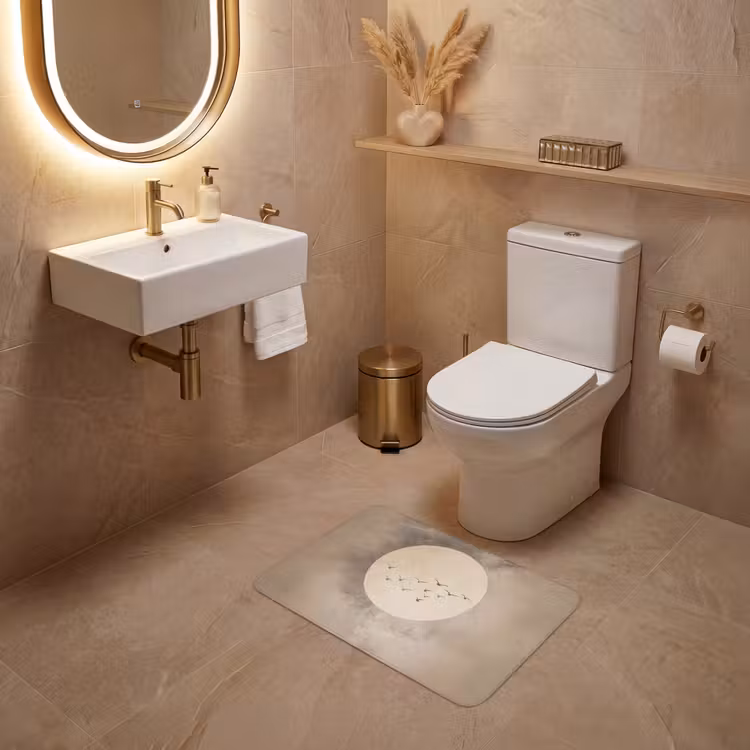 WC Mat - Vogel - Beige - Japandi — 4