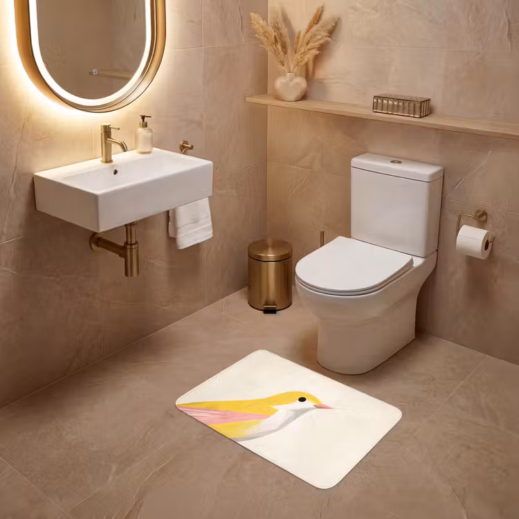 WC Mat - Vogel - Minimalistisch - Geel — 4