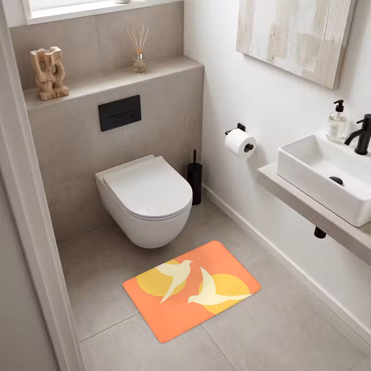 WC Mat - Vogels - Cirkels - Geel — 6