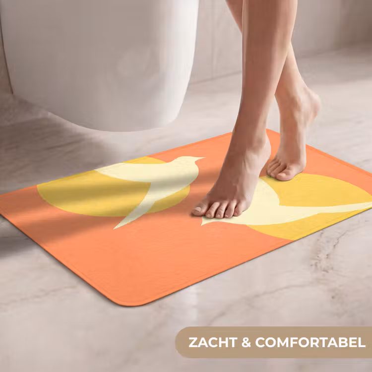 WC Mat - Vogels - Cirkels - Geel — 7