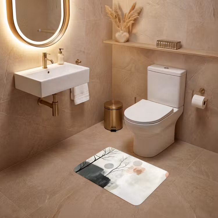 WC Mat - Wabi sabi - Beige - Plant — 4