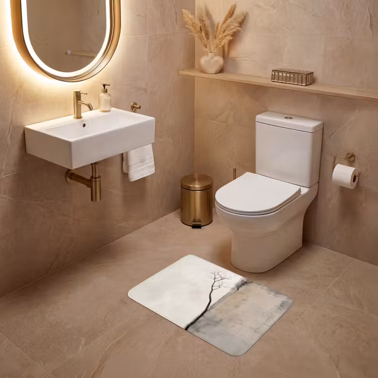 WC Mat - Wabi sabi - Plant - Beige — 4
