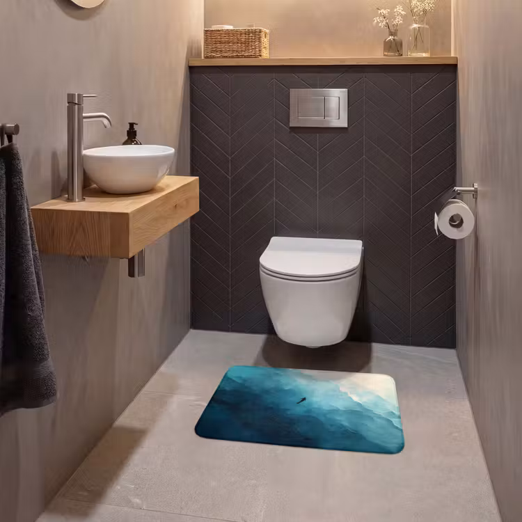 WC Mat - Zee - Silhouet - Abstract - Blauw — 2