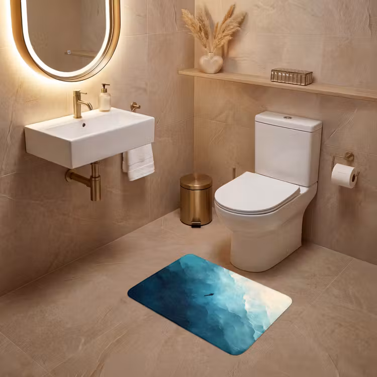 WC Mat - Zee - Silhouet - Abstract - Blauw — 4
