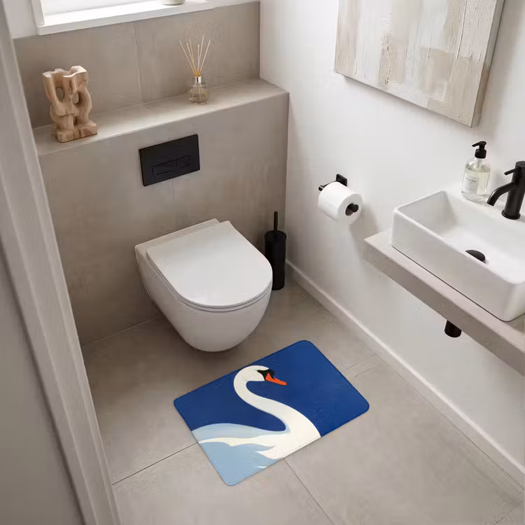 WC Mat - Zwaan - Wit - Snavel - Illustratie — 6