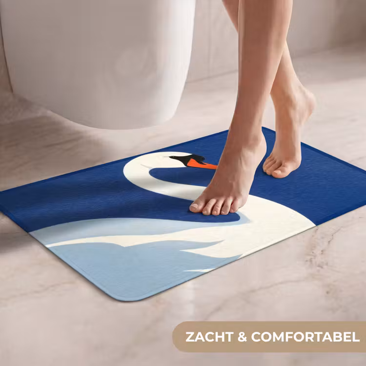 WC Mat - Zwaan - Wit - Snavel - Illustratie — 7