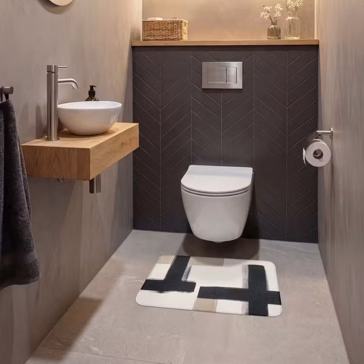 WC Mat - Zwart - Abstract - Japandi — 2