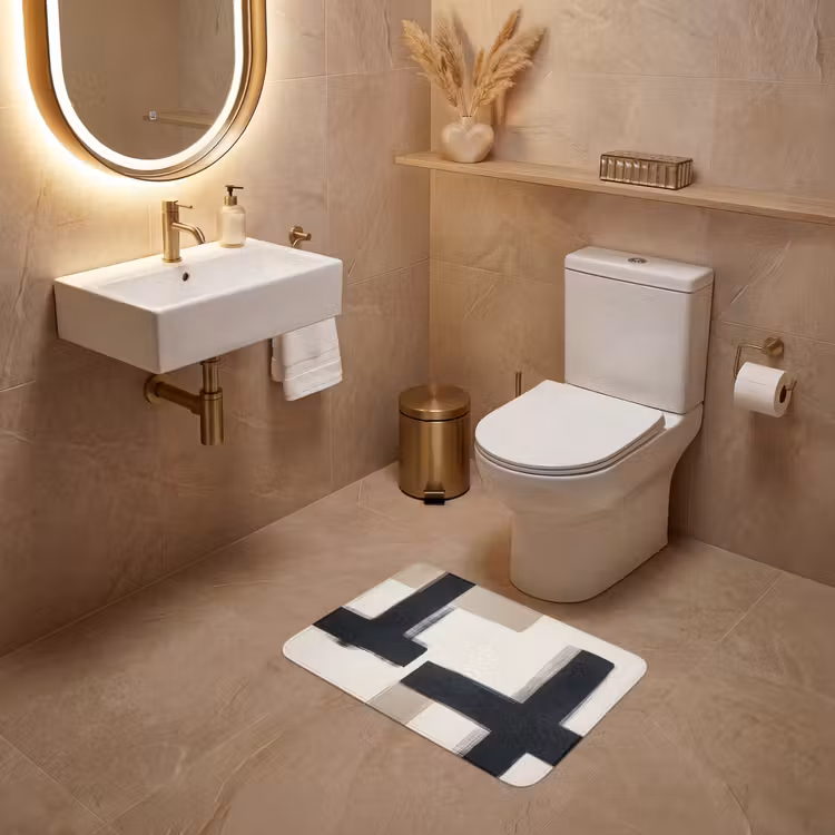 WC Mat - Zwart - Abstract - Japandi — 4