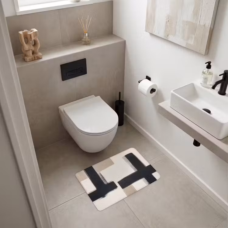 WC Mat - Zwart - Abstract - Japandi — 6