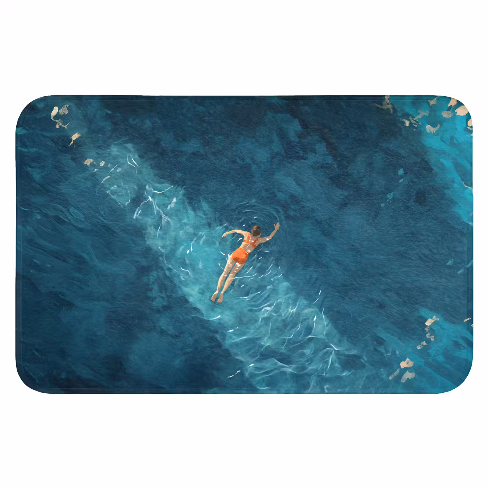 WC Mat - Vrouw - Water - Bikini - Oranje — 1