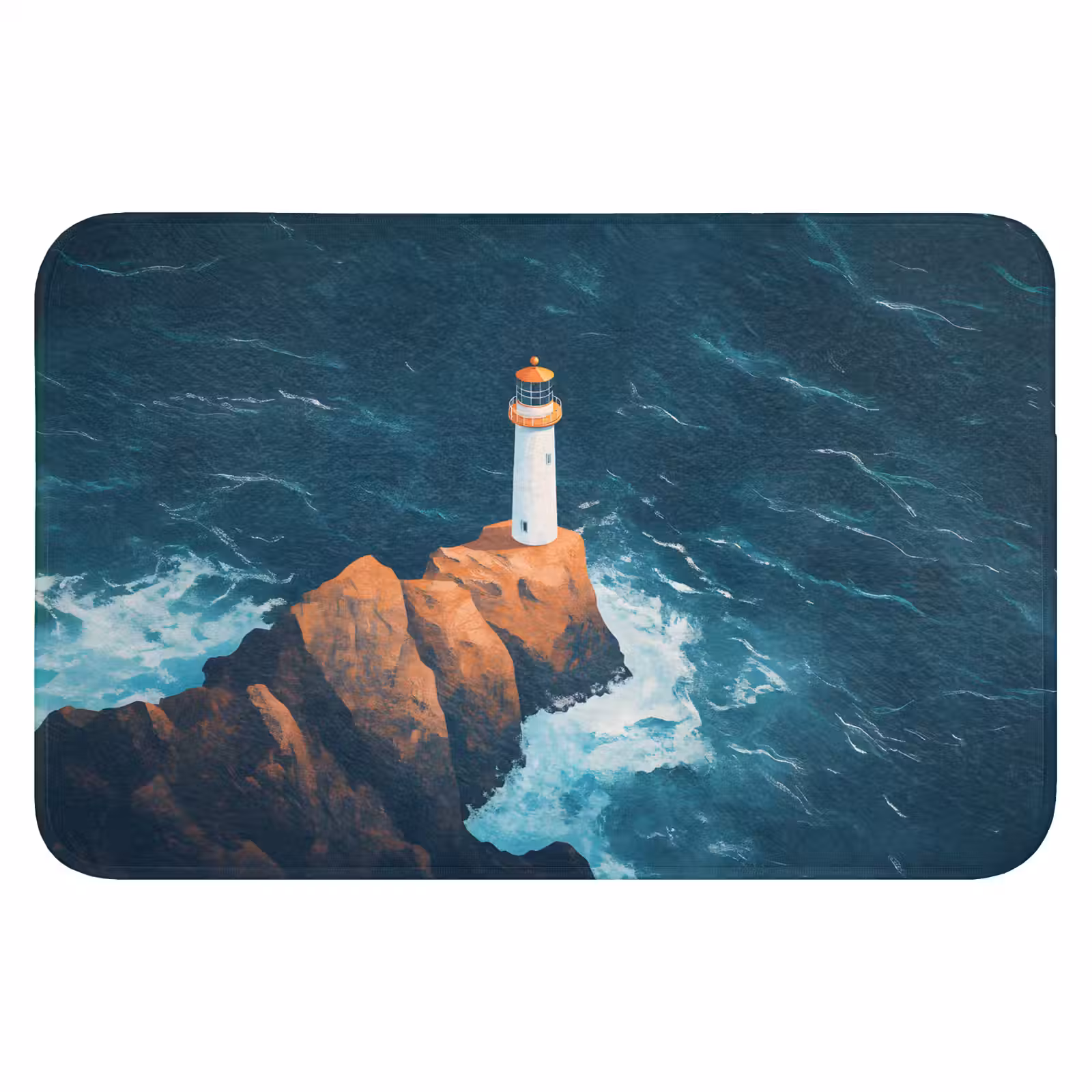WC Mat - Vuurtoren - Rots - Zee - Golven — 1