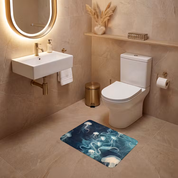 WC Mat - Kwallen - Zee - Wit - Golven — 4