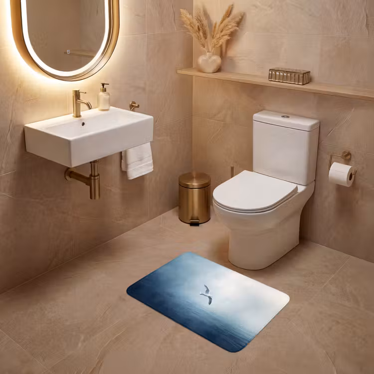 WC Mat - Meeuw - Wit - Zee - Mistig — 4