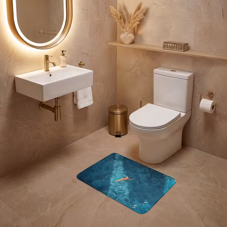 WC Mat - Vrouw - Water - Bikini - Oranje — 4