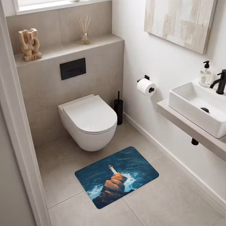WC Mat - Vuurtoren - Rots - Zee - Golven — 6